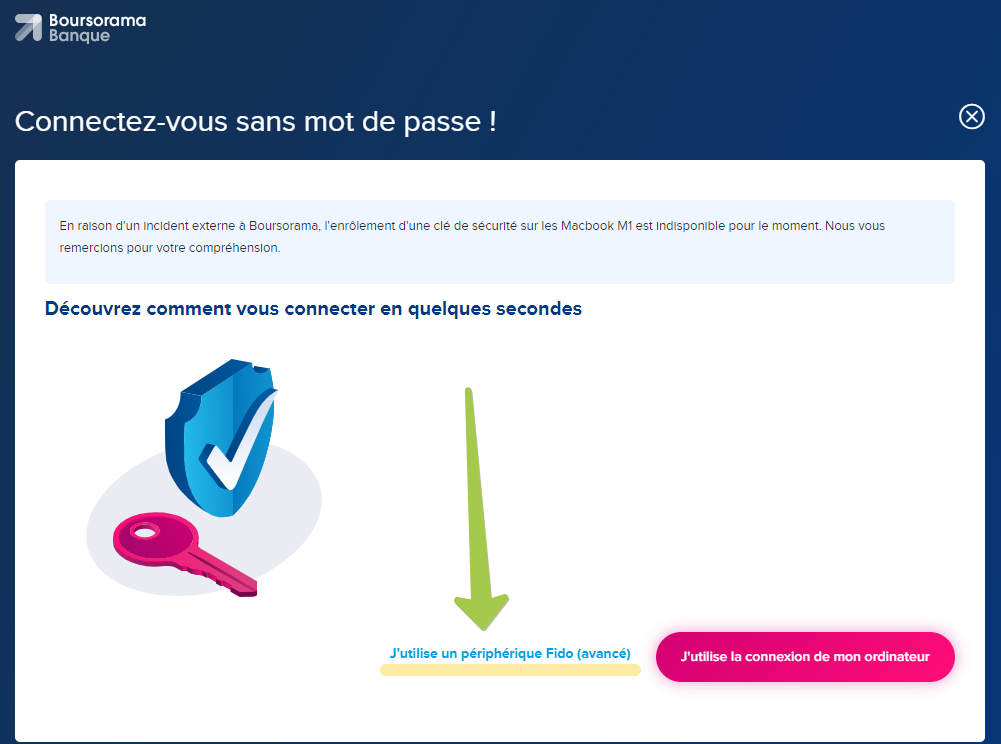 Using Token2 FIDO2 Keys with Boursorama Banque Client Area
