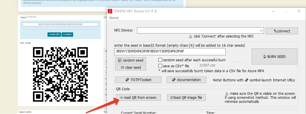 Token2 NFC Burner app for Windows v 0.1