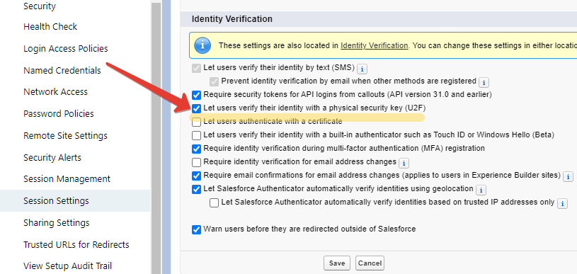 Securing Salesforce account with Token2 Security keys