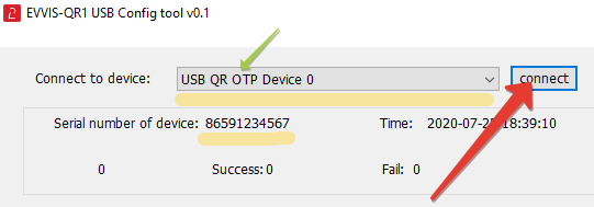 EVVIS-QR1 USB Config tool